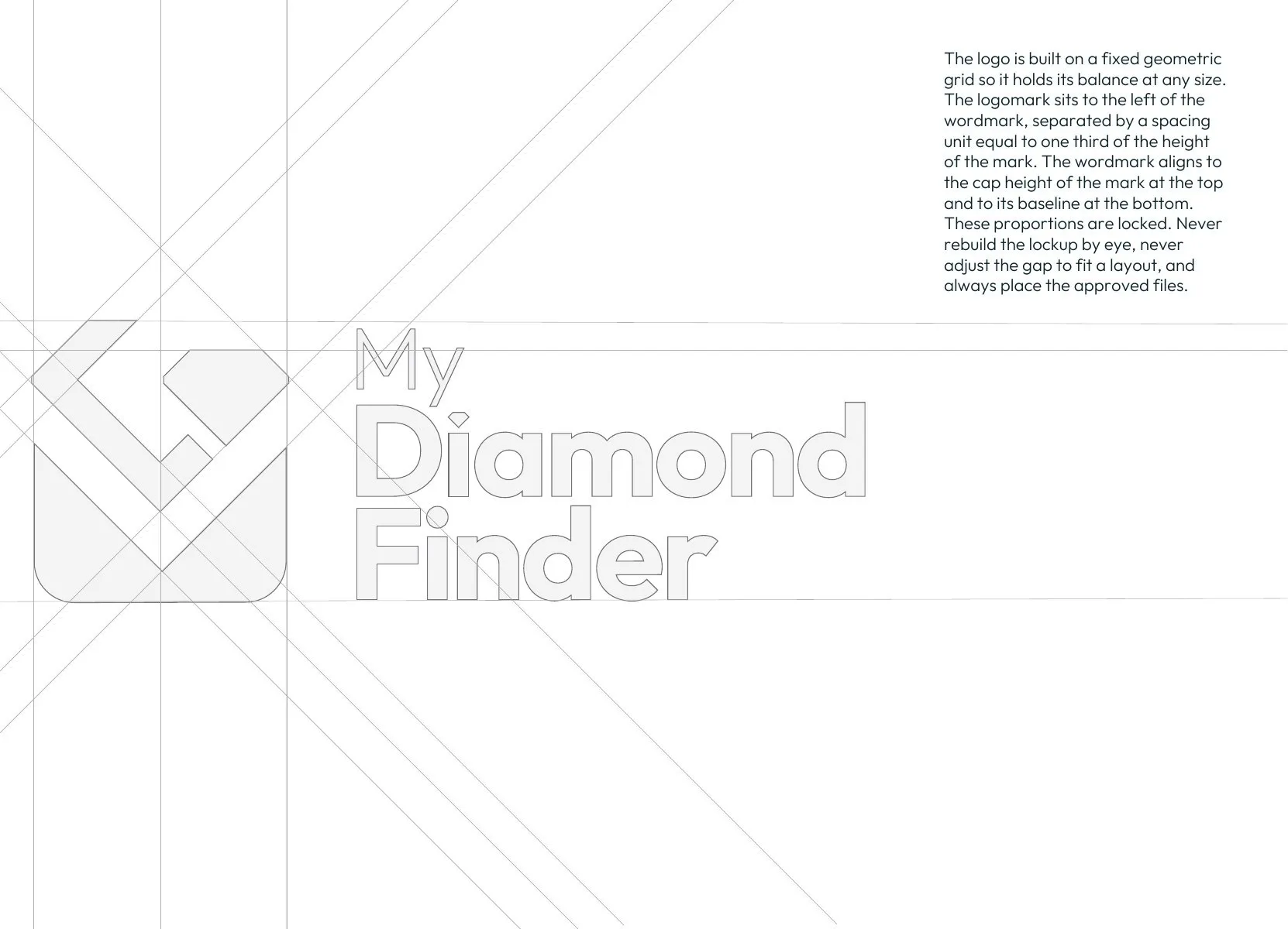 MyDiamondFinder logo construction grid