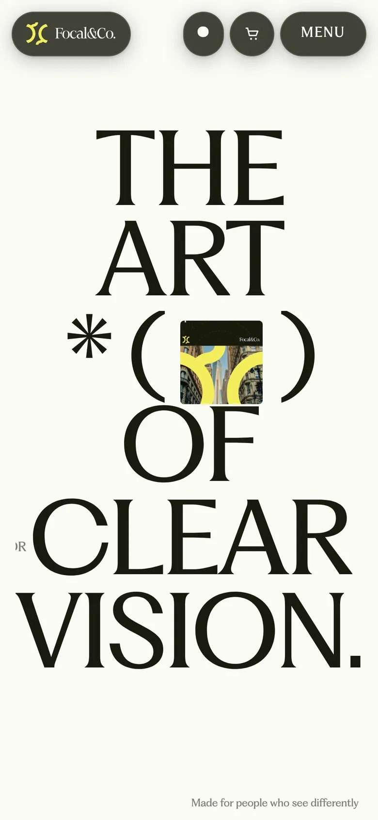 Focal & Co. homepage on a phone