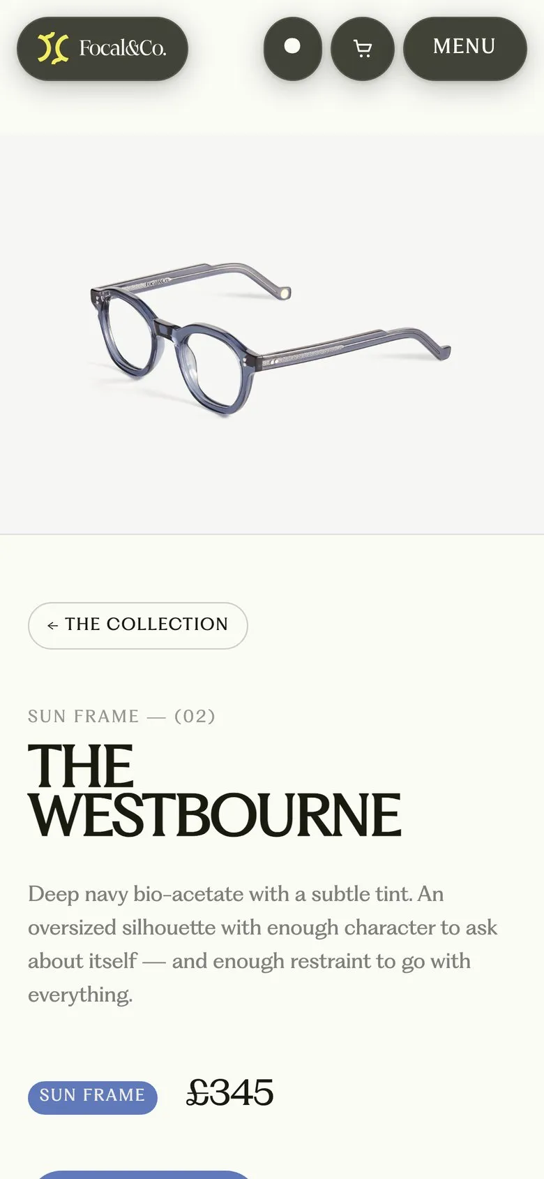 Westbourne frame page on a phone