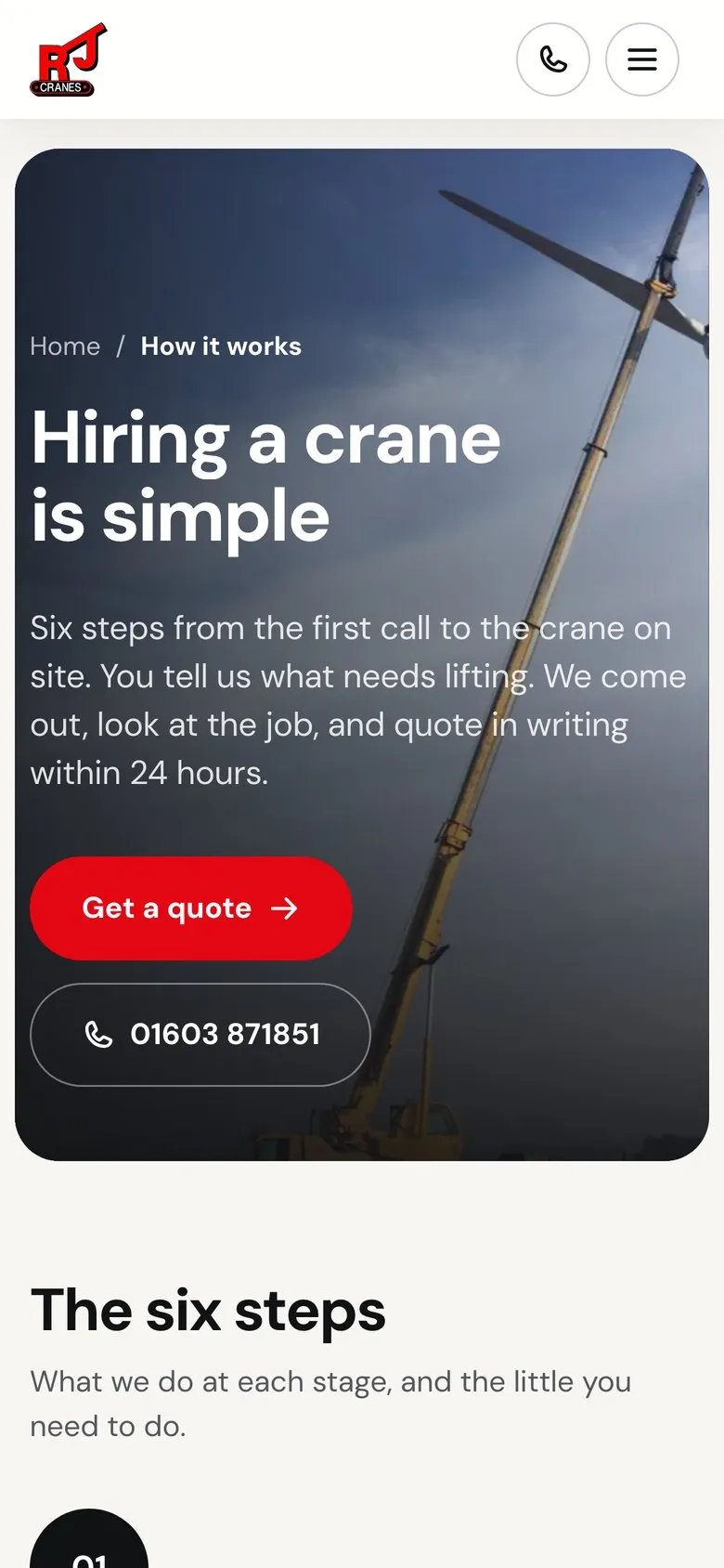 How it works page on a phone