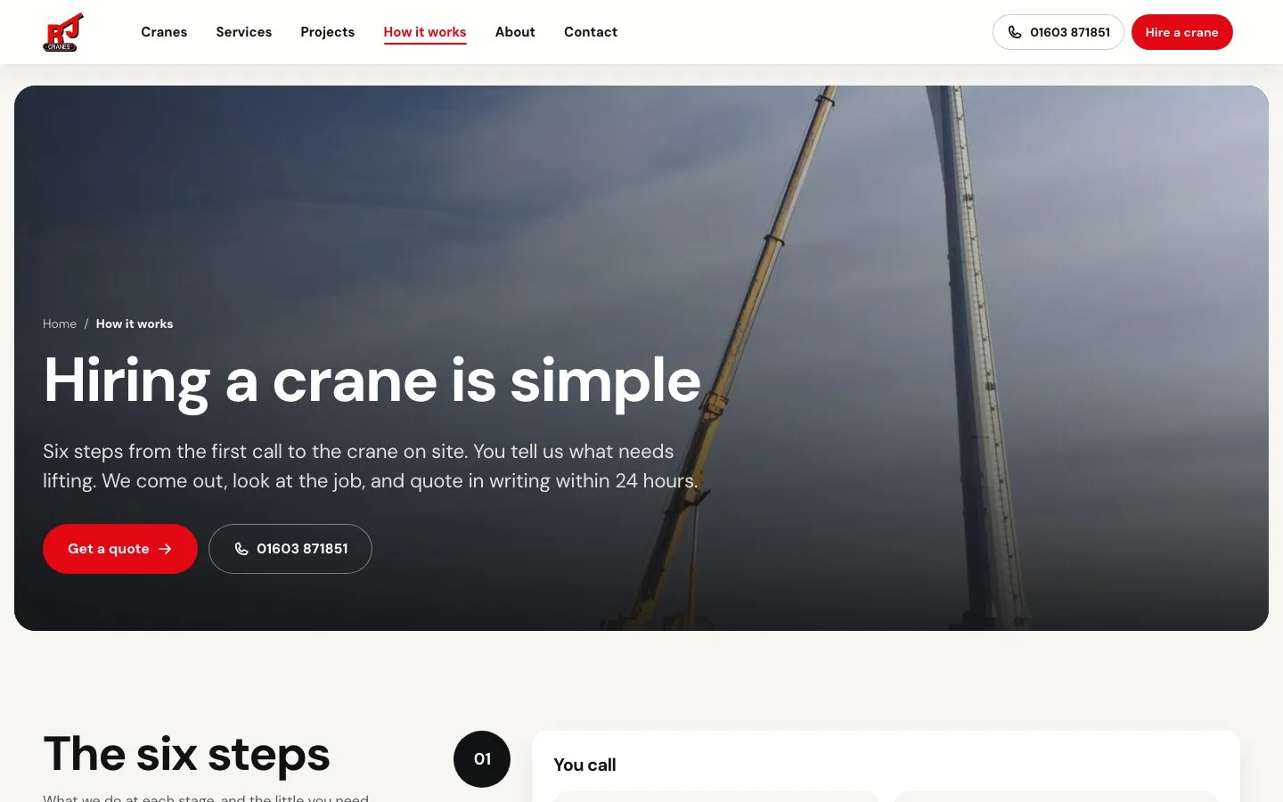 Hiring a crane is simple: the six steps