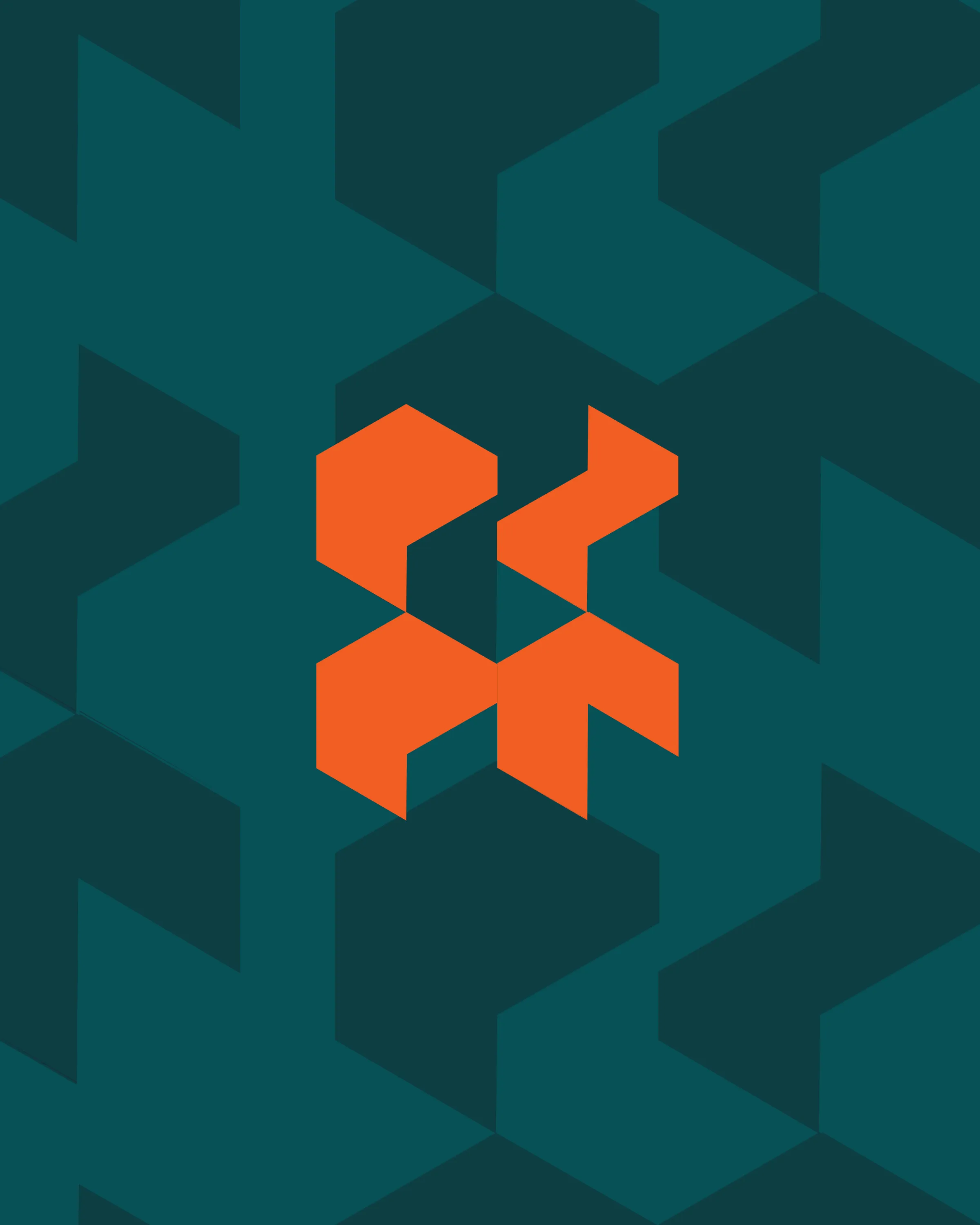 PSPR chevron mark in Blaze Orange on the Deep Sea Green pattern