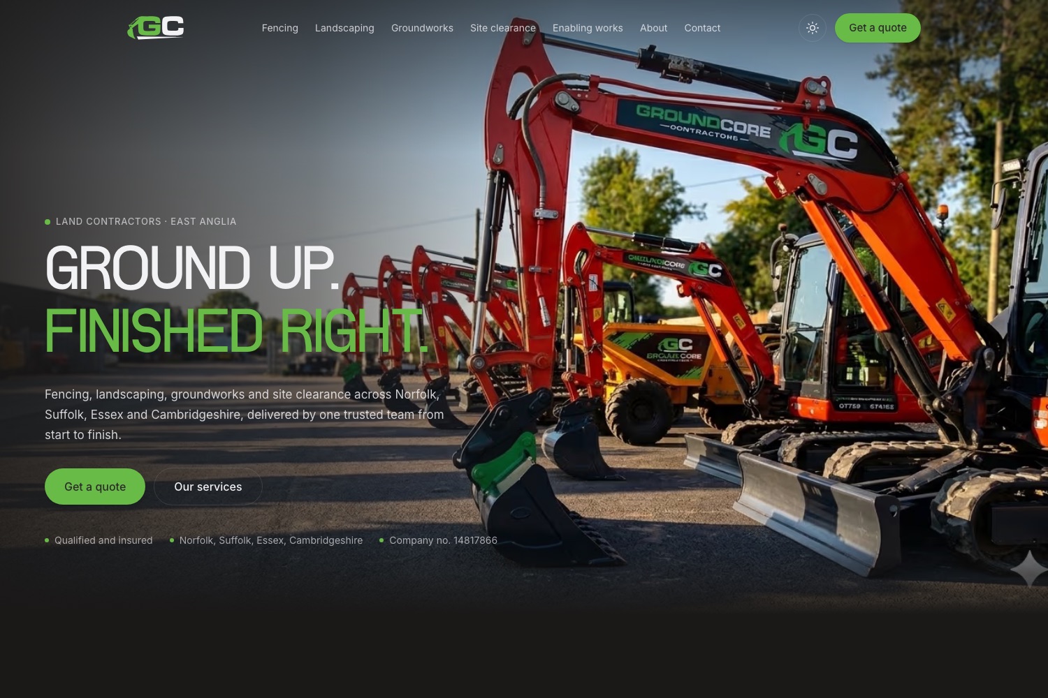GroundCore website homepage